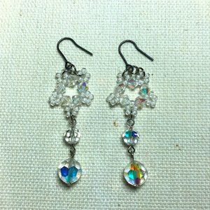 Handmade Clear Beaded Earrings